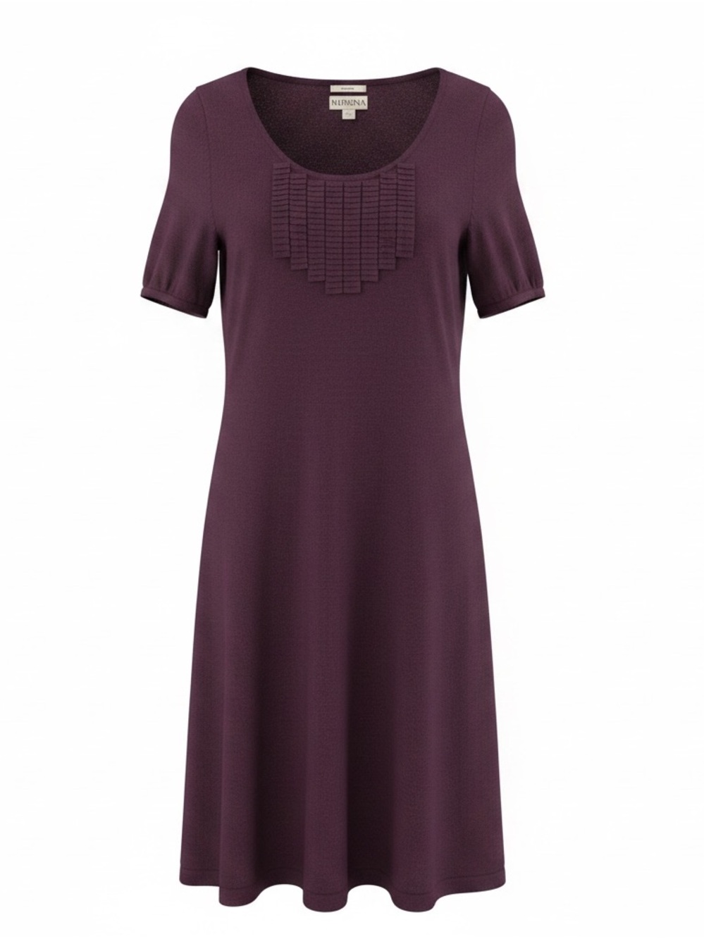 Merona Plum Short-Sleeve Scoop-Neck Midi Dress 100% wool‎